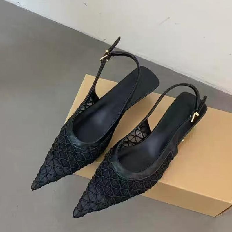 

Модный бренд Туфли-лодочки с острым носком Женские сандалии Сетчатые дышащие Туфли для платья Женские Неглубокие Элегантные Дизайнерские Высокие каблуки Женские 35 чёрный