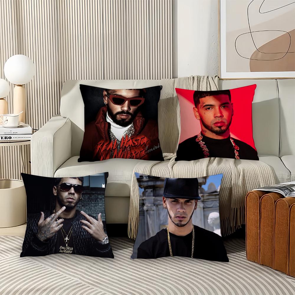 Rapper A-Anuel Aa Pillow Case Office Cushions Suitable For Sofa Car Bedroom Decorative Cushion Cover