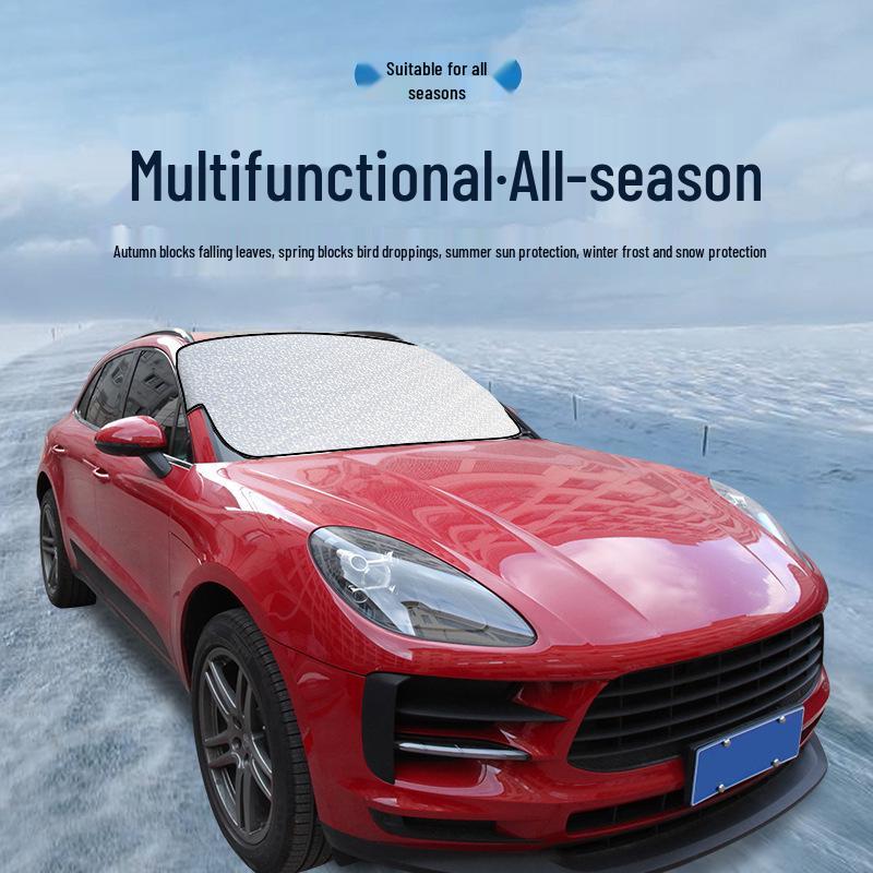 145x90cm Car Sunshade & Frost Guard: Single-Layer Aluminum Film for Front Windshield Protection