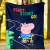 1pc Peppa Pig8 Theme Blanket - Digital Print, Polyester, Cozy for All Seasons, Perfect for Outdoor, Camping, and Travel