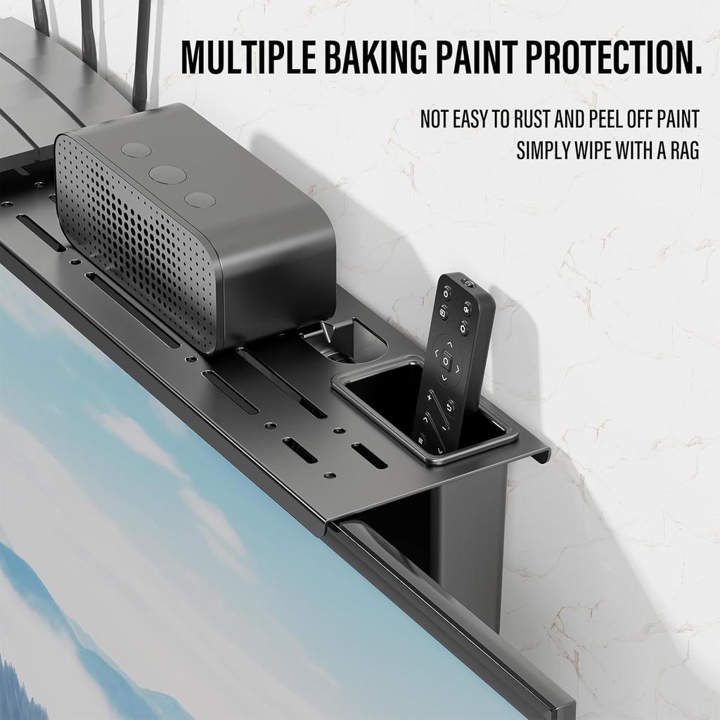 Foldable Computer Monitor Rack TV Set-Top Box Holder Shelf Monitor Screen Bracket Router Remote Stand Storage TV Top Rack Shelf