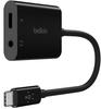 Belkin Аудіоадаптер 3,5 мм та адаптер для заряджання USB-C NPA004btBK Швидке заряджання 60 В Сумісний з iPhone 15 iPad Galaxy Xperia Pixel LG Huawei