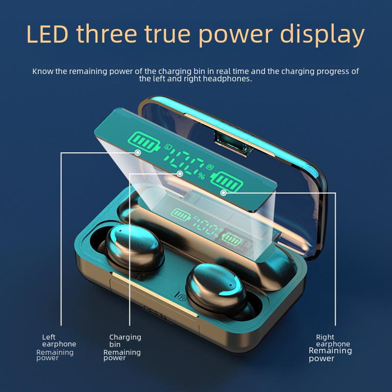 F9 Smiley Face TWS Bluetooth Headset - M10 Model, Long Battery Life & High Power