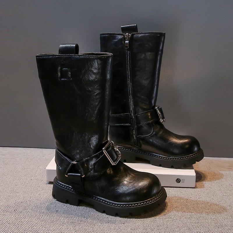

Girls shoes children s boots 2025 new autumn and winter boots foreign style little girl Maillard high leather boots 30