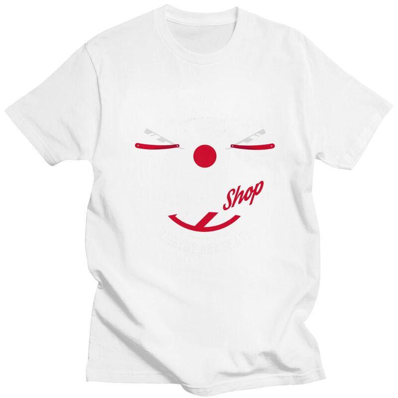 Custom Cool Barber Shop T Shirt Men Short Sleeves Pure Cotton Tshirt Barbershop Hairdresser Hairstylist Gift Tees