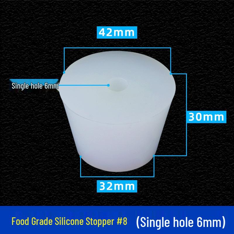 Hole-Punched Food Grade Silicone Stopper for Test Tubes, Bottles, and Water Pipes.
