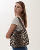 Sehr Leopard Twill Cotton Middle Bag (Brown)