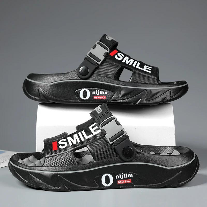 

Мода 2025 Новые мужские массажные тапочки Домашние уличные сандалии Пляжные удобные мягкие шлепанцы Клоги Повседневная обувь Мужчины Женщины Домашние тапочки 44-45