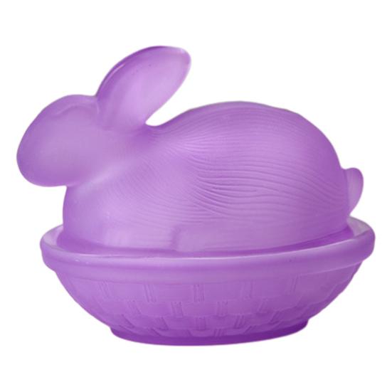 Yousheng Glass Rabbit Candy Dish Easter Bunny Cookie Jar with Lid Decorative Candy Bowl for Snacks Party Treats Home Spring Table Decor