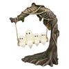 Horror Ghostly On Tree Swing Resins Figurine Unique Halloween Decoration For Shelf Desk Garden Decors Ornament Party Gift