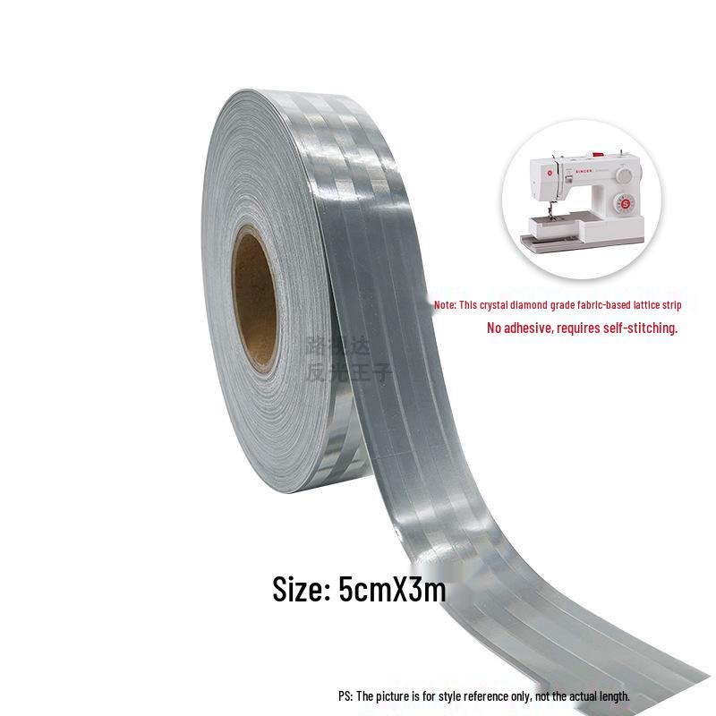 Micro-prismatic Gray Reflective Fabric Raincoat with Aluminum Striped Lattice Sew-on for Traffic Signs