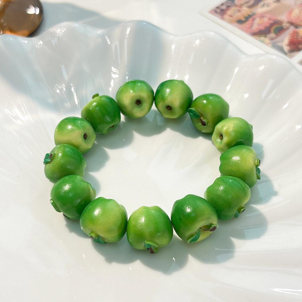 Dopamine Colorful Beaded Bracelet Summer Cute Simulation Fruit Resin Bangle Cartoon Creative Fashion Sweet Girls Handmade Jewelr