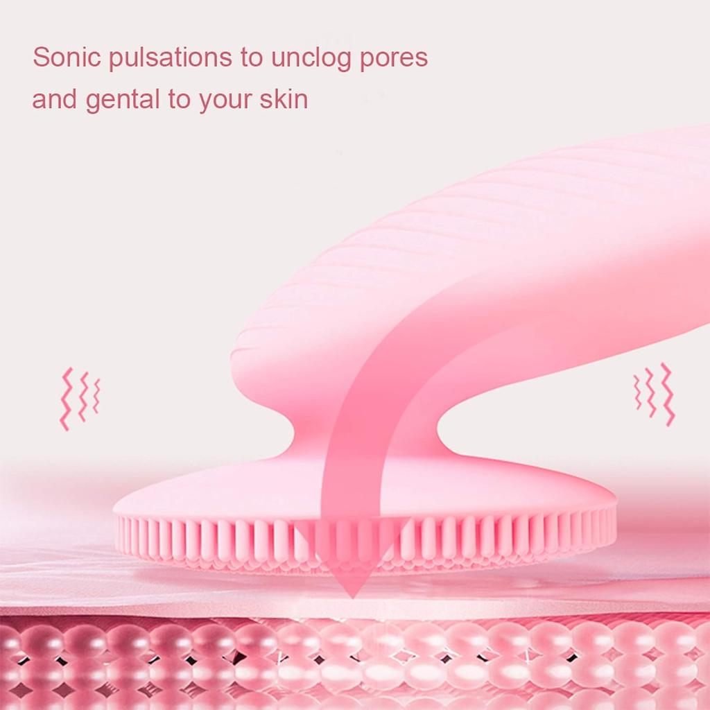 Silicone Face Cleansing Brush Electric Facial Scrubber Massager Sonic Vibration Waterproof Skin Care Tool for Pore Cleaning