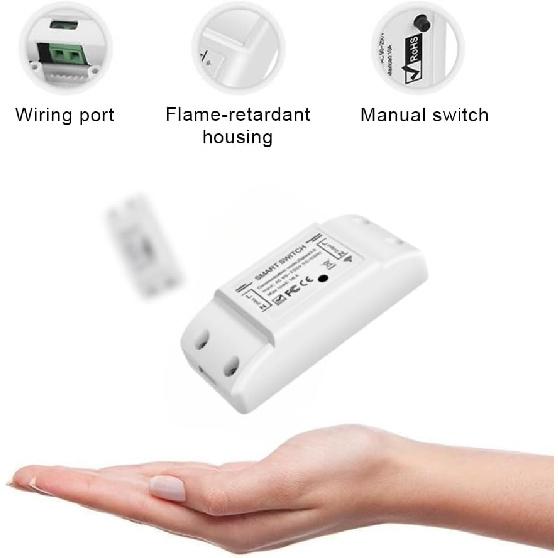 3Pcs WiFi and BT Smart Switch Relay 10A 2200W Dual-Mode On/Off Device Voice Tuya APP Remote Control Timing Switch Smart Home Voice Control for