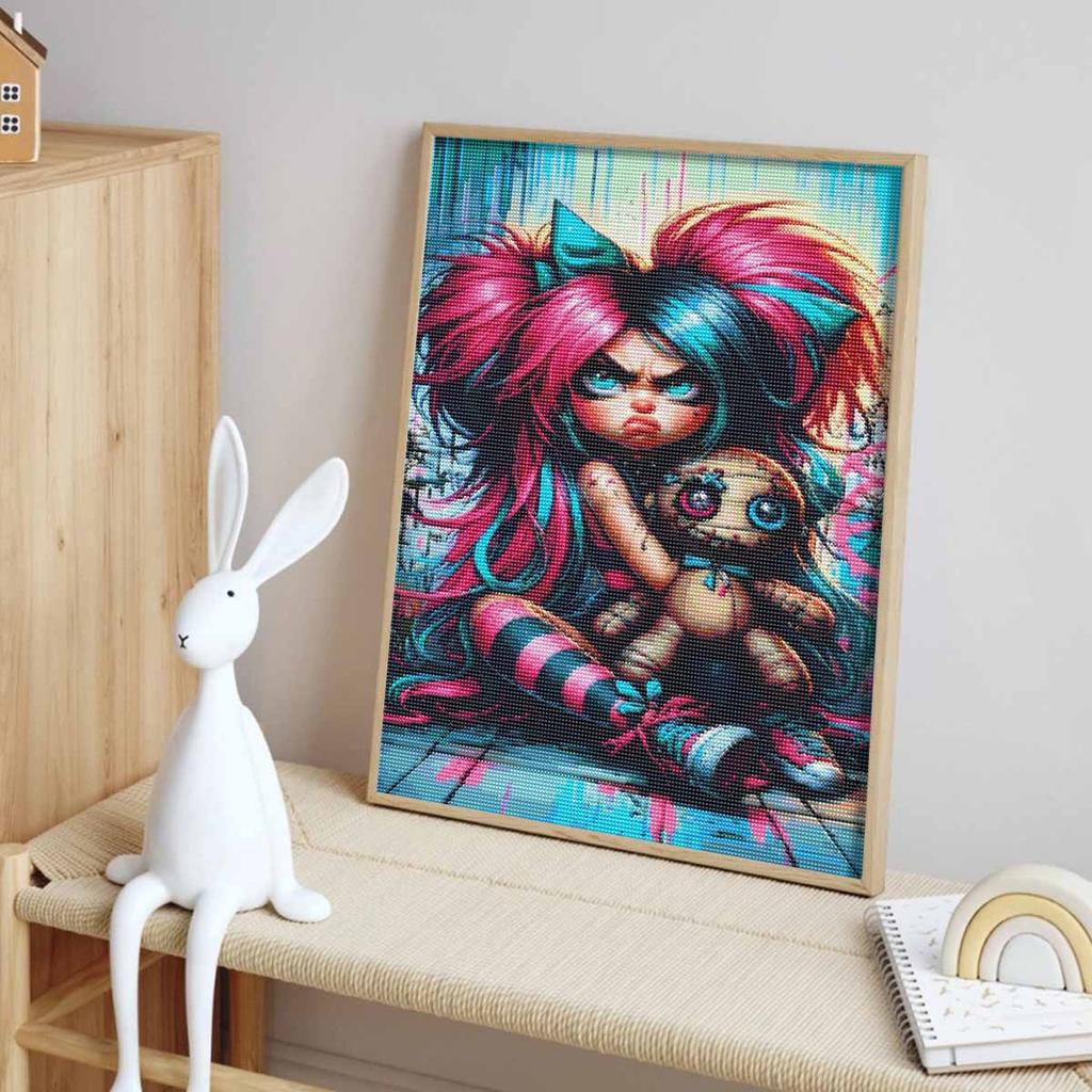 5D DIY Diamant Mädchen mit Teddy Malerei Stickerei Diamantmalerei Stickerei Kreuzstich Stickerei Heimdekoration