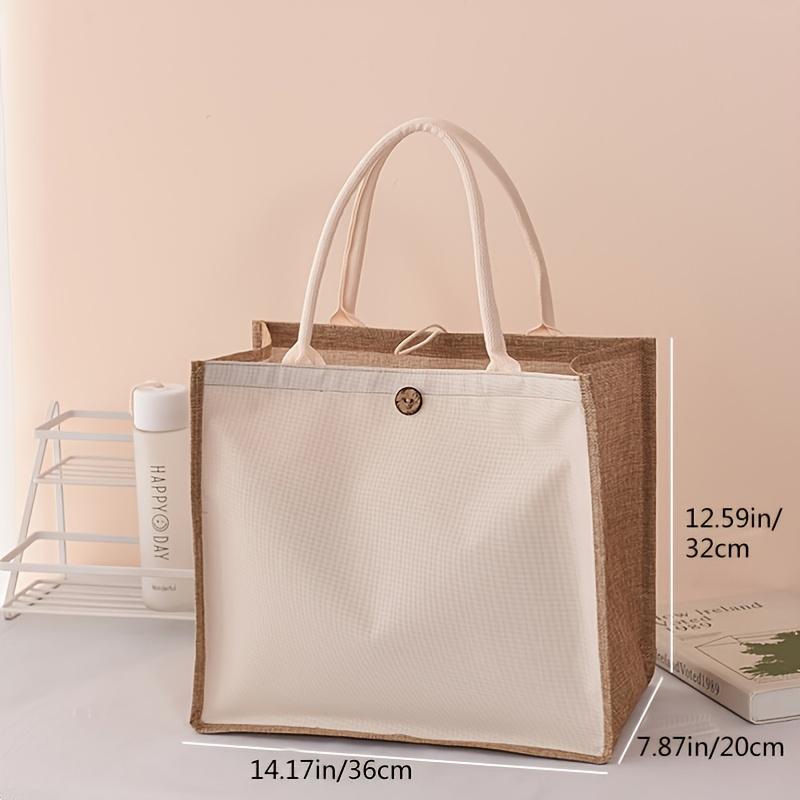 vertical linen tote bag plain simple gift bag fashion shopping bag