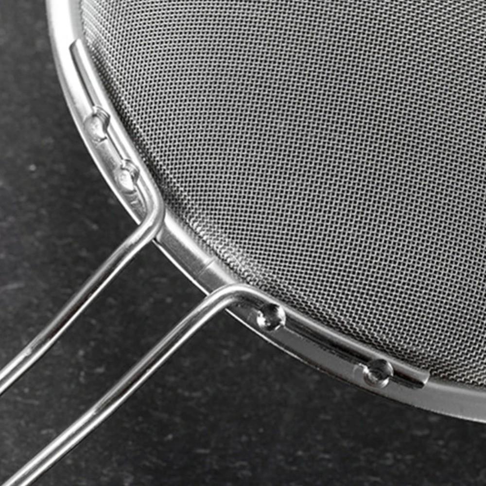 Fine Mesh Stainless Steel Strainer Wooden Handle Flour Filter Durable Oil Strainer