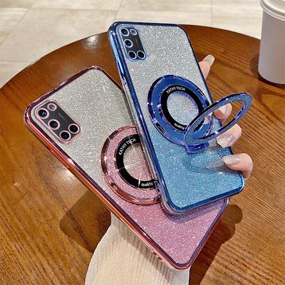 Galvanisierte Glitzer Handyhülle für OPPO A52 A53 A54 A55 A57 A58 A58X A53S A54S Magnetische Saughalterung Weiche TPU Rückseite