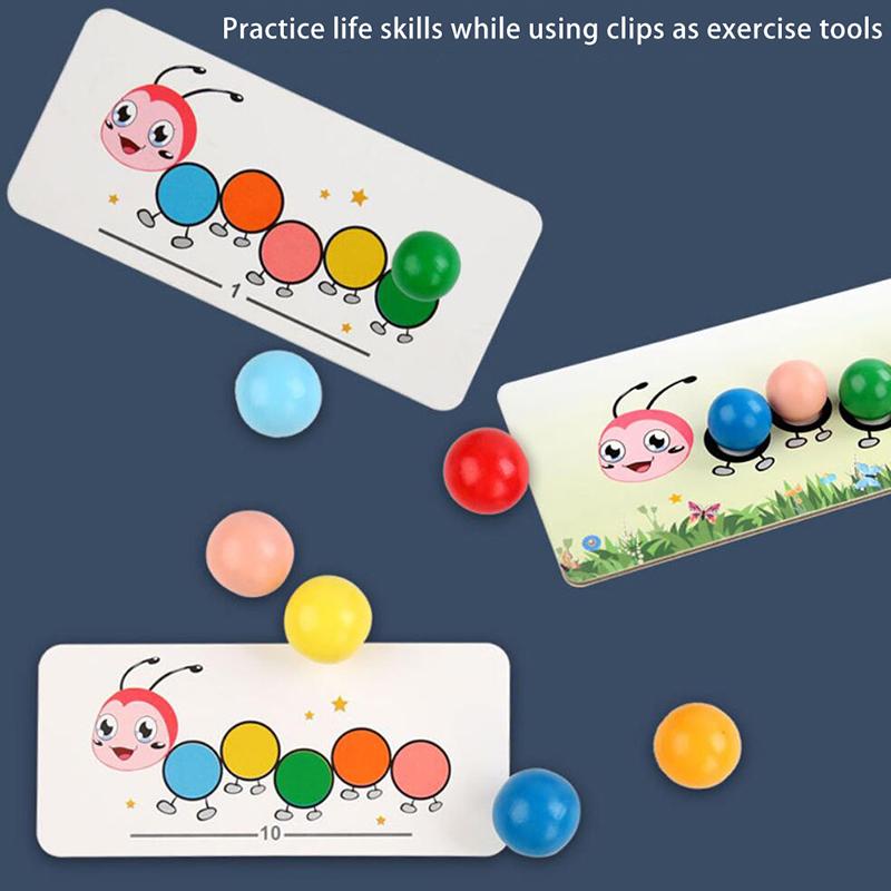 1 Set Color Sorting Montessori Educational Learning Props Clip Beads Toys Gifts Fine Motor Skill Toy For Preschool Kids