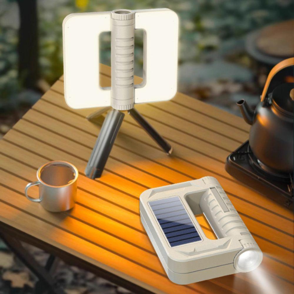 Multifunctional Emergency Light Rainproof 5 Lighting Modes Camping Lantern Solar Powered Foldable Outdoor Lighting