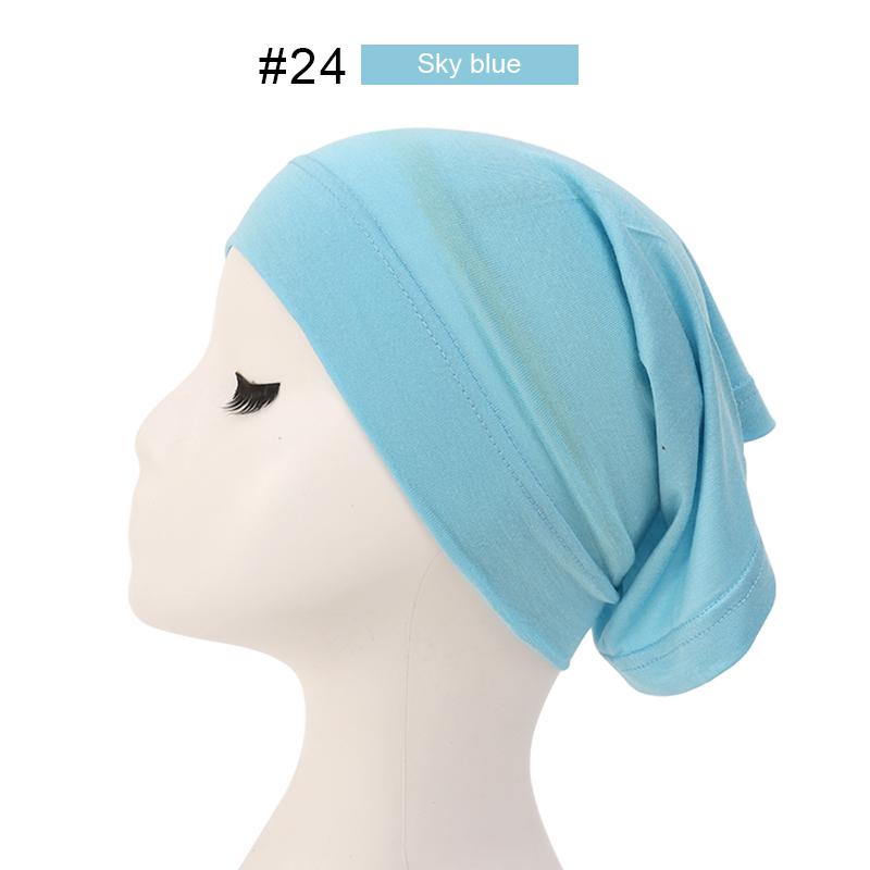 Fashion Muslim Hijab Caps Solid Underscarf Women Veil Modal Cotton Hijab Muslim Scarf Turbans Head  Women's Hijabs Hat Islamic