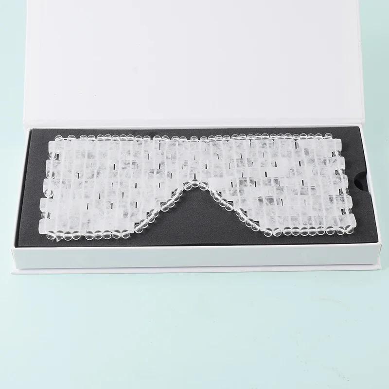 Handmade Exquisite Natural Jade Eye Mask Rose Quartz Facial Massager Natural Stone for Therapy Sleep Eye Mask Relieve Fatigue