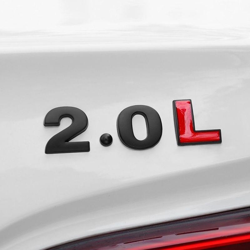 3D Metal Car Displacement Standard Rear Trunk Emblem Badge Sticker 1.0 1.2 1.4 1.6 1.8 2.0 2.5 2.8 3.0 L T 2.0T 3.0T Volume Logo