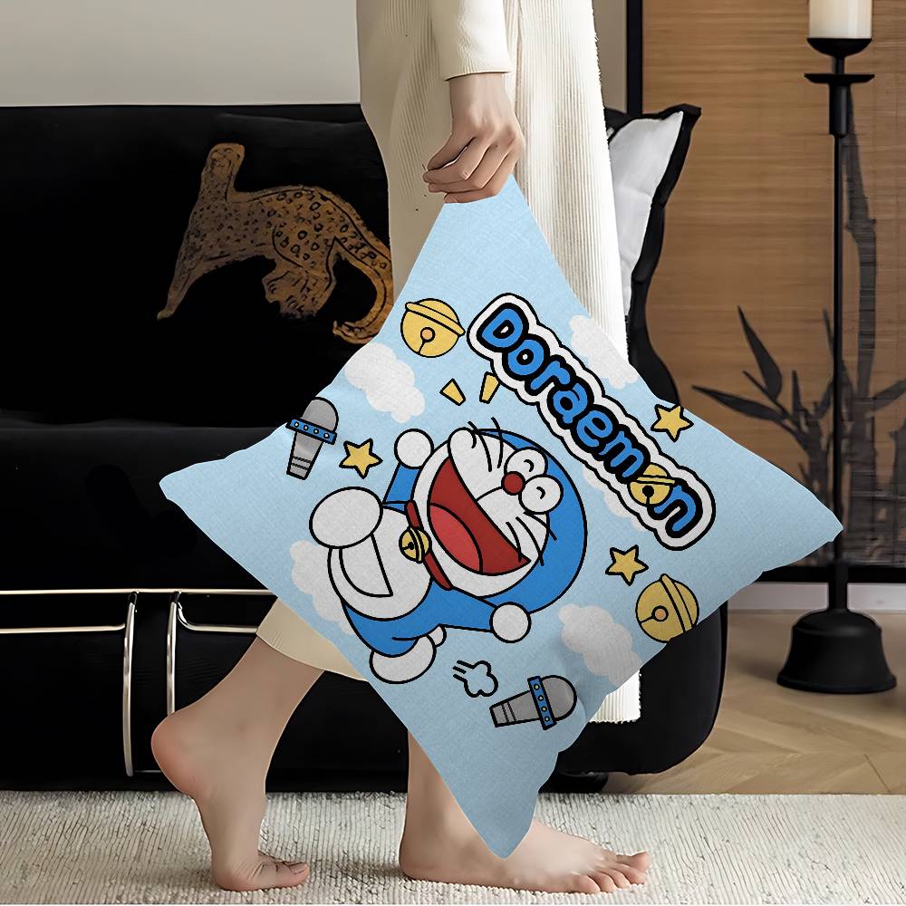 Children Anime D-Doraemon Cushion Cover Inches Farmhouse Decor Home Throw Pillow Covers for Couch Decorations