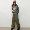 Bailuyu Women's 2025 Autumn Casual Colorblock Ruffle Cargo Pants