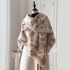 Winter Cashmere Scarf for Women Luxury Warm Shawl Floral Print Windproof Cape Pashmina Handerchief Designer Female Scarf