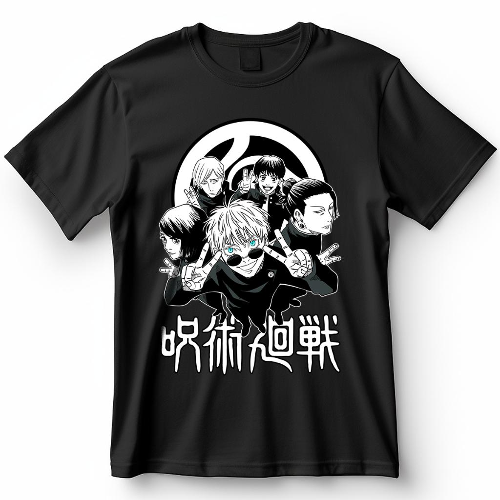 Japanese Anime Jujutsu Kaisen Gojo Men Women Summer T-shirt Harajuku Retro Short-sleeved Loose Oversized Casual Comfort Y2k Top