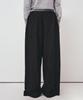 Nigaennikol Stripe Layered Pintuck Slacks_Black