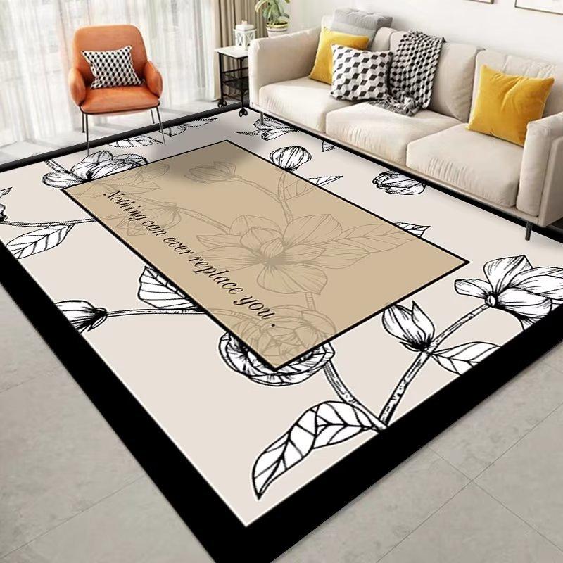 Federteppich Wohnzimmer Wasserabsorbierend Rutschfest Teppich Tägliche Heimdekoration Schlafzimmer Esstisch Büroraum Dekorationsmatte