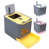Enclosed Cat Litter Box Large Capacity Top Entry Odor Control Plastic Covered Kitty Litter Box for H