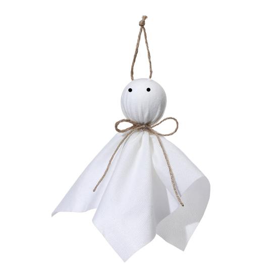 Halloween Ghost Hanging Decoration Small Flying Ghost Tree Ornament Rustic White Cloth Ghost for Haunted House Yard Tree Decor