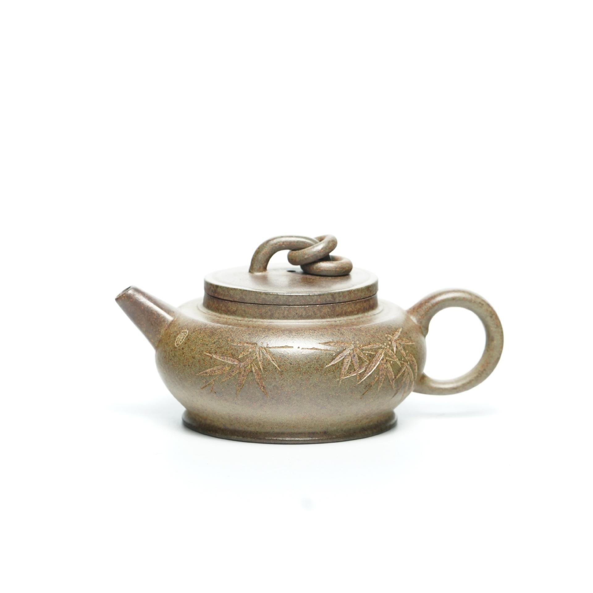 

190ml Classic Yixing Purple Clay Teapots Handmade Bamboo Double Circle Pot Raw Ore Mud Kettle Chinese Zisha Tea Set Supplies