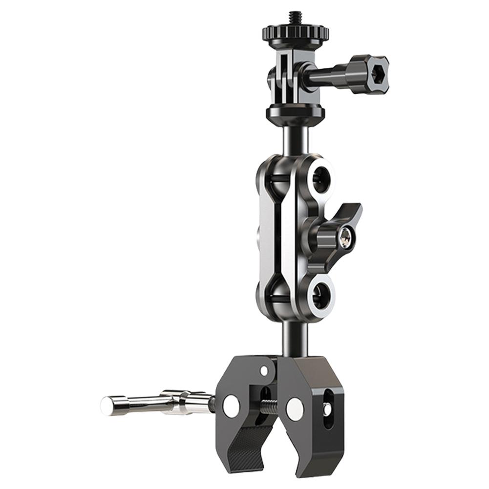 

Держатель для камеры велосипеда Легкая металлическая подставка для мотоцикла Шаровая головка 360° Зажимное крепление для экшн-камеры для круглой трубы, квадратной трубы, настольной установки чёрный