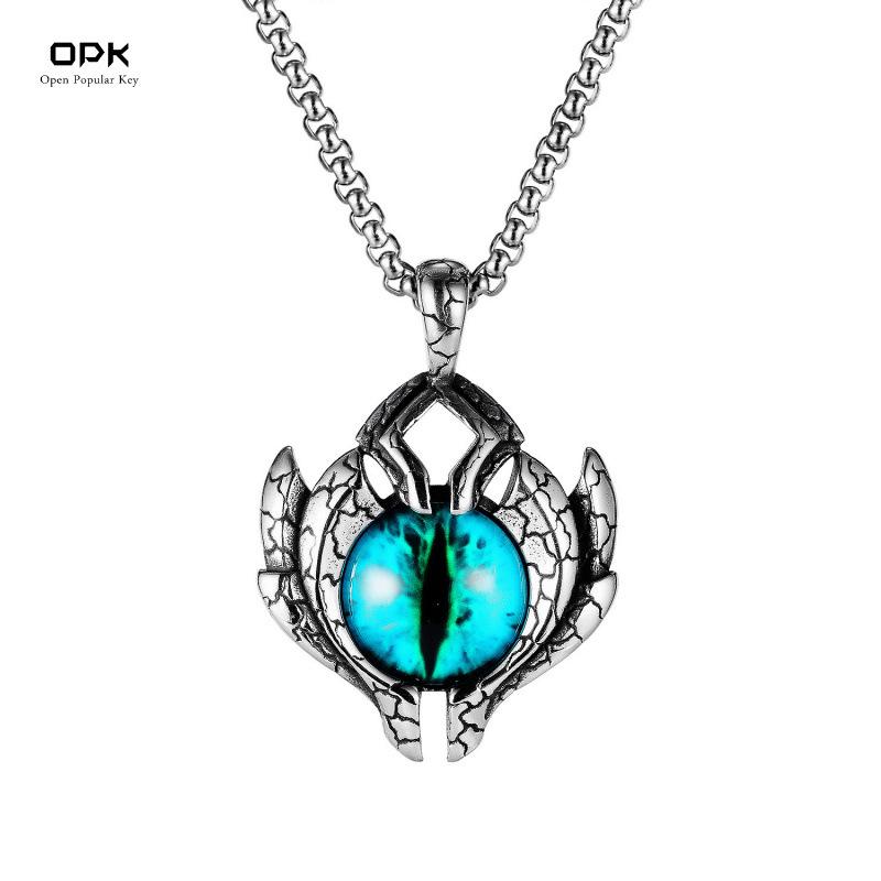 

OPK Retro Hip Hop Devil s Eye Men s Stainless Steel Necklace Pendant Only