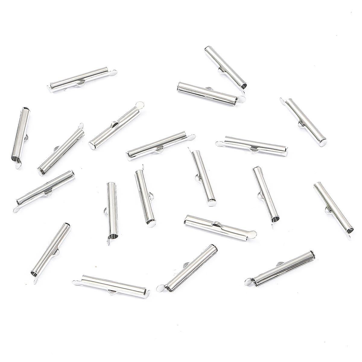 

Новые 30-50 шт., обжимные застежки, колпачки-слайдеры, DIY, разъемы для ожерелья, браслета, ювелирные изделия, фурнитура 20mm 50pcs роман серебряный