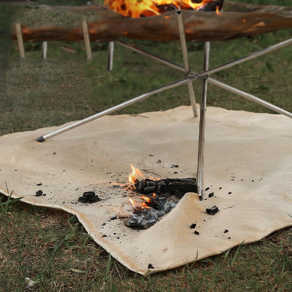 Outdoor Camping Fireproof Cloth Blanket Fiberglass Mat Picnic Barbecue Insulation Mat Flame Retardant High Temperature Fire Mat