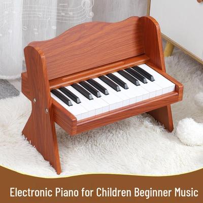 25-Key Wooden Electronic Keyboard Piano for Children - Beginner Musical Toy Gift for Boys and Girls