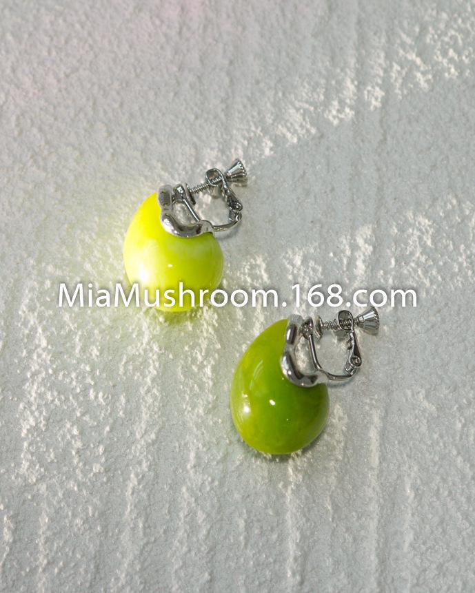 

Japanese-Style Cute Sweet Resin Metal Drop Earrings for Women (No Piercing Needed)