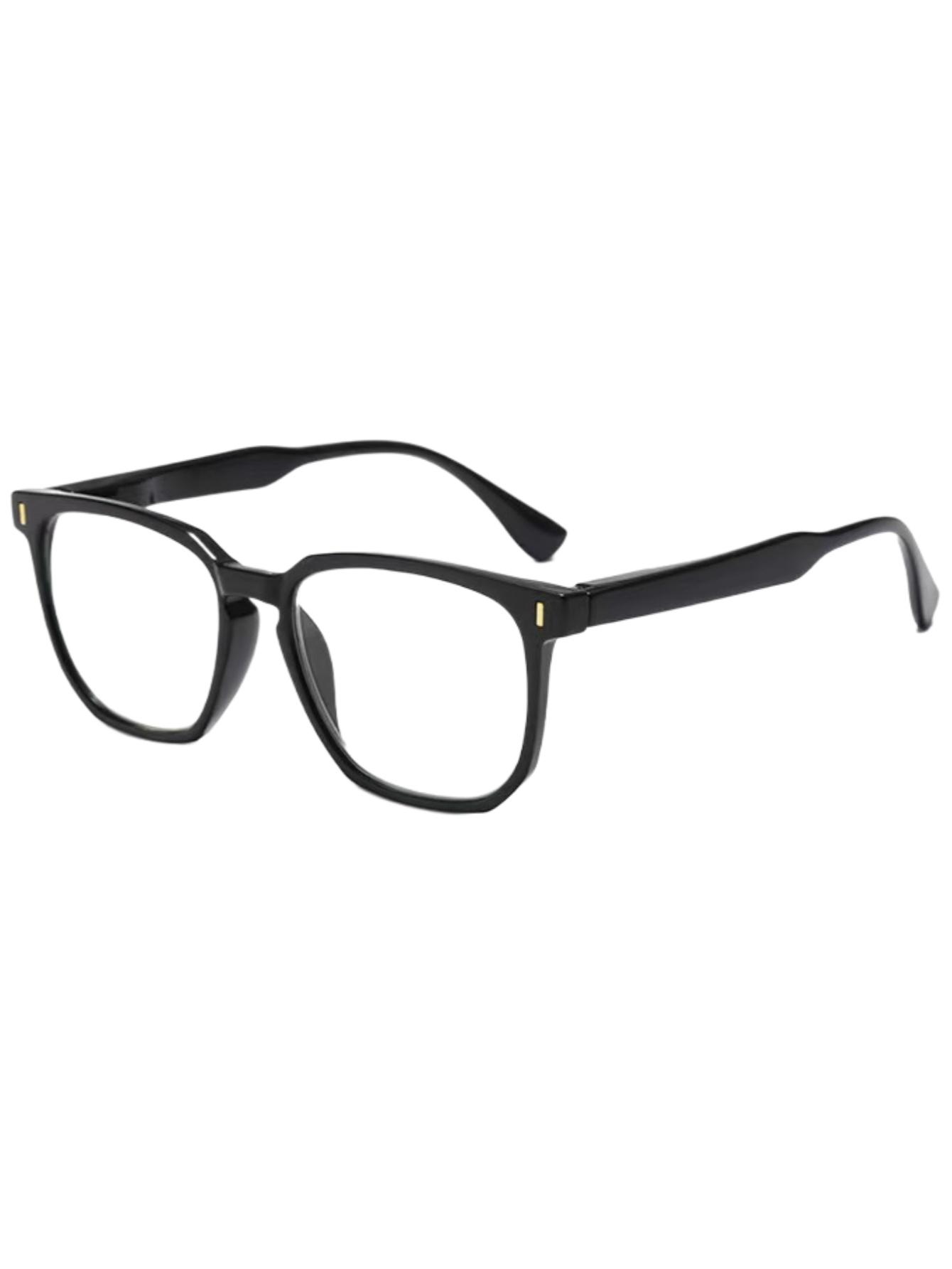 

New reading glasses retro glasses for men and women can be equipped with myopia flat mirror fashion reading glasses. +400 чорний