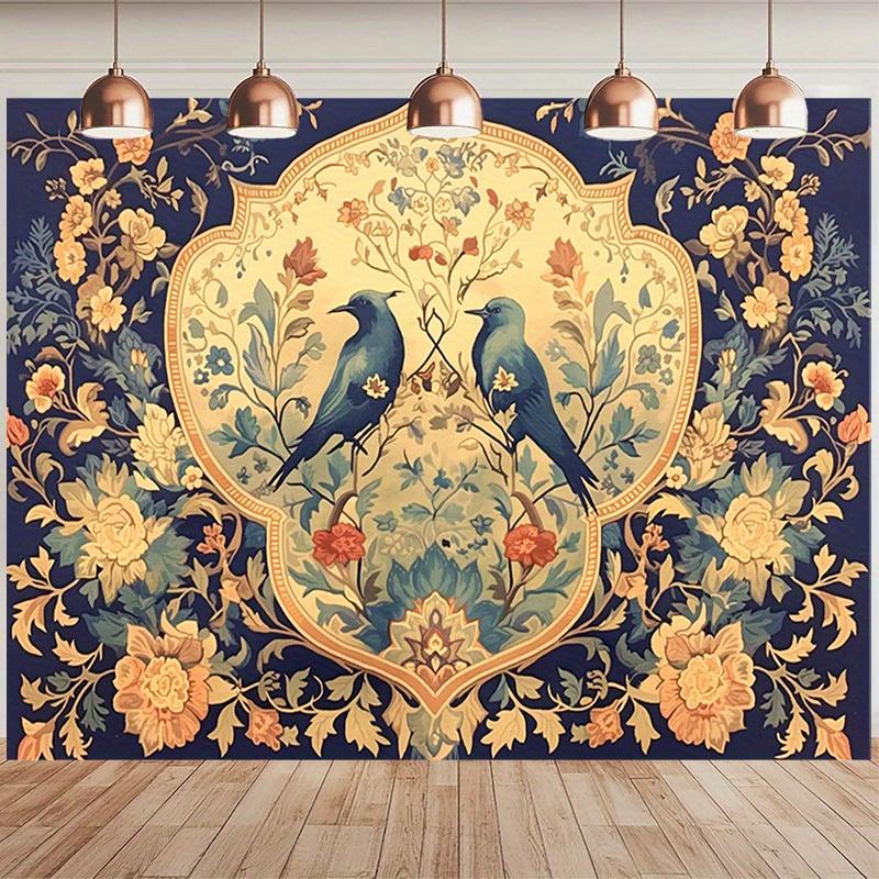 2D flat surface, one-piece Baroque Persian tapestry wall hanging, suitable for use as a background in photography studios