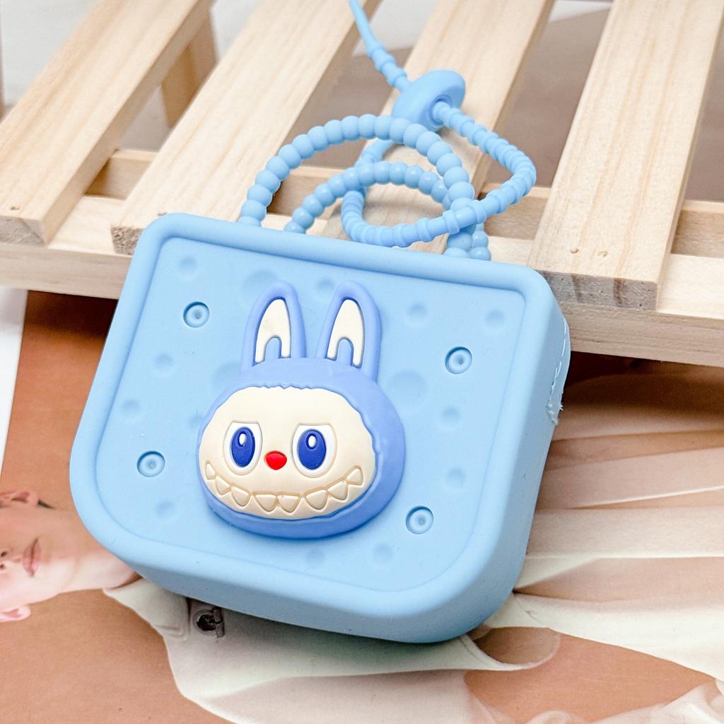 Labubu coin purse for girls small gift cute cartoon detachable doll small square bag pendant CLE