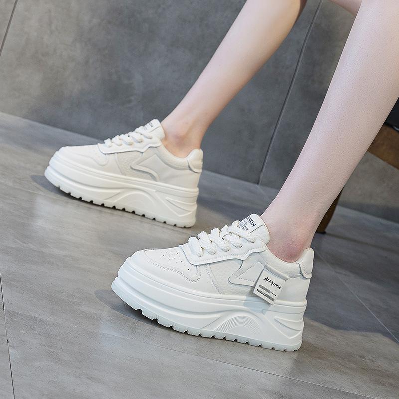 2025 Spring Little White Shoes Women's Thick Sole Heightening Small Size Heightening Sports Women's Shoes Casual Muffin Baseplate Shoes
