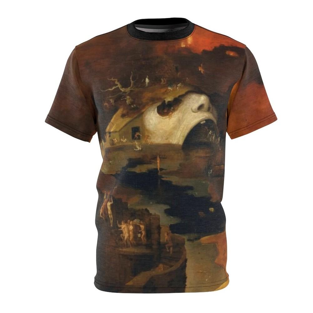 Descent Into Hell Unisex T-shirt Painting By Follower Of Hieronymus Bosch XXL