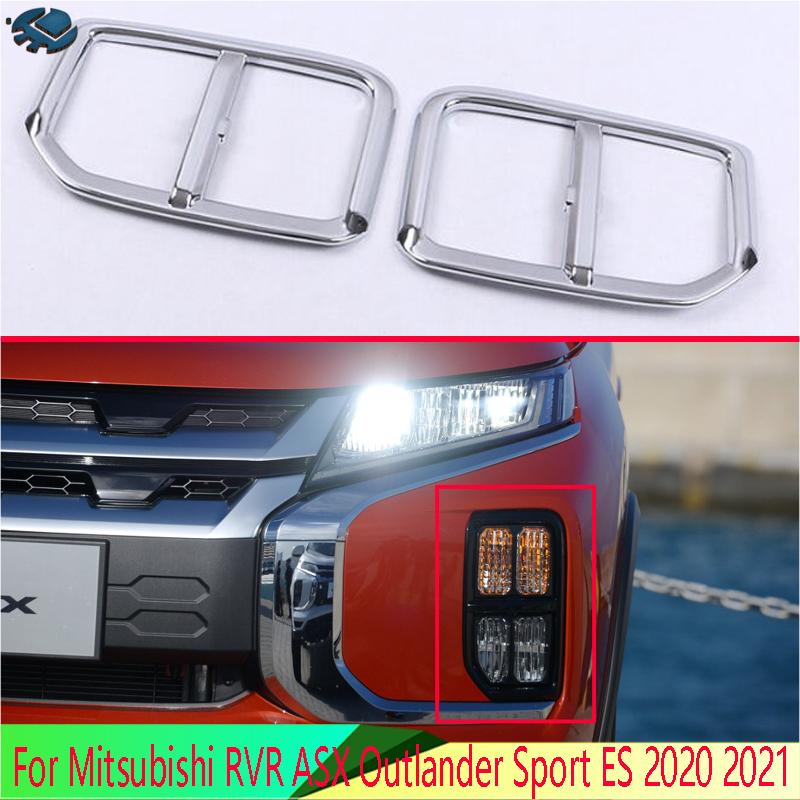For Mitsubishi RVR ASX Outlander Sport ES ABS Chrome Front Fog Light Lamp Cover Trim Molding Bezel Garnish Sticker