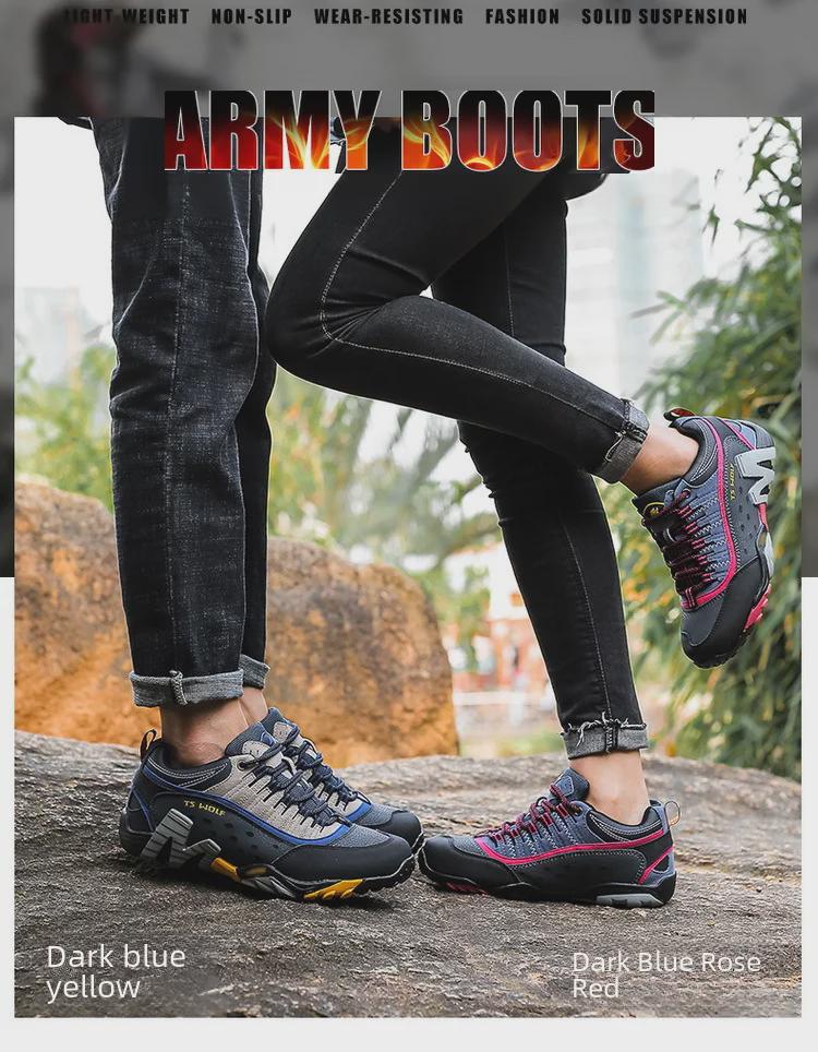 Cross-Border Fashion Trend Large-Size Couple Hiking and Casual Lace-Up Shoes