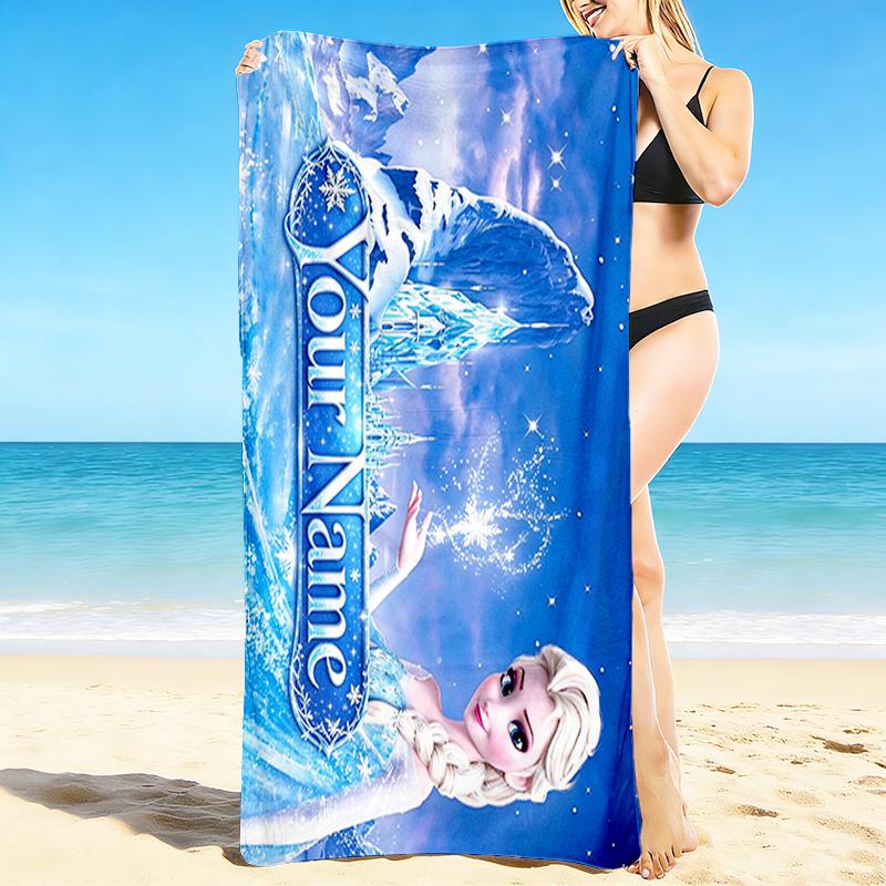 Custom 1Pc Frozen Winter Magic Beach Towel Quick Dry Multiuse For Beach Pool Gym Yoga Home Travel Christmas Halloween Xmas Gift Q179